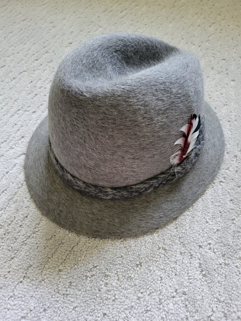 Size 7 1/8 57cm - Grey Fine Hair Fur Vintage Fedora